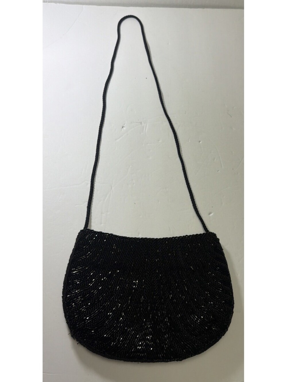 Vintage Shoulder Purse Black Beaded 90’s Y2K READ Walborg China Cocktail Party